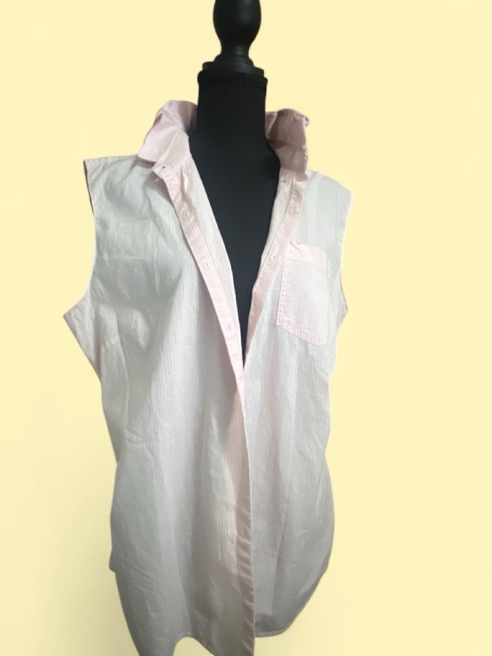 Banana Republic Light Pink Sleeveless Button-Down Shirt upcycle
